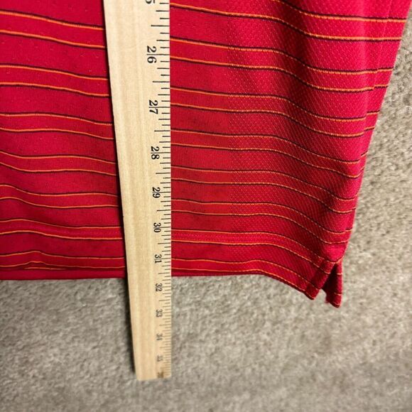 Nike Golf Polo Shirt Mens Size XL Red Striped Short Sleeve Performance Fit Dry - Picture 4 of 9